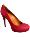 Gucci Womens Raspberry Suede Platform Pump Shoes 269702 C2000 6233 In Raspberry