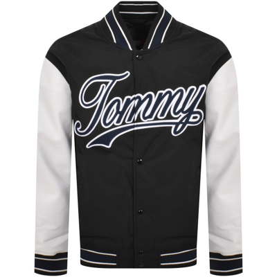 Tommy Jeans Letterman Bomber Jacket Black