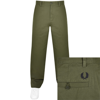 FRED PERRY FRED PERRY STRAIGHT LEG TWILL TROUSERS GREEN