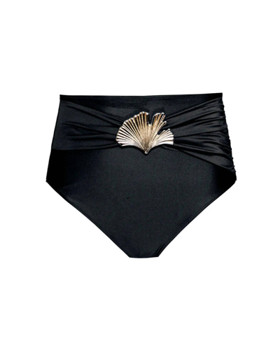Patbo Ocean Leaf Bikini Bottoms In Black