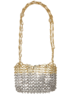 Rabanne 1969 Nano Skyline Two-tone Disc Shoulder Bag In Silver