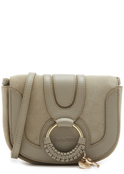 See By Chloé Hana Mini Panelled Suede Cross-body Bag In Grey