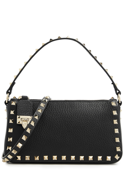 Valentino Garavani Rockstud Small Leather Cross-body Bag In Black