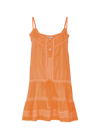 Melissa Odabash Kelly Crocheted Lace-trimmed Cotton-gauze Mini Dress In Orange