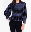 Nic + Zoe Twilight Plaid Smocked Top In Multi