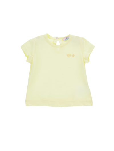 Chiara Ferragni Kids'   Eyestar Jersey T-shirt In Wax Yellow