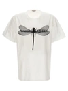 Alexander Mcqueen Dragonfly-print Cotton T-shirt In White/black