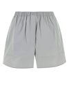 Miu Miu Logo-embroidered Poplin-cotton Boxers In Alluminio