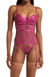 SEVEN 'TIL MIDNIGHT SEVEN ‘TIL MIDNIGHT LACE UNDERWIRE BUSTIER & TANGA SET