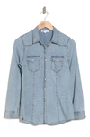 Dr2 By Daniel Rainn Western Long Sleeve Denim Shirt In Light Blue Wash