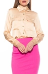 ALEXIA ADMOR ALEXIA ADMOR LONG SLEEVE BUTTON-UP SHIRT