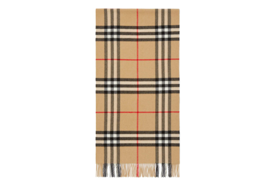 Pre-owned Burberry Check Cashmere Scarf Archive Beige (80767951)