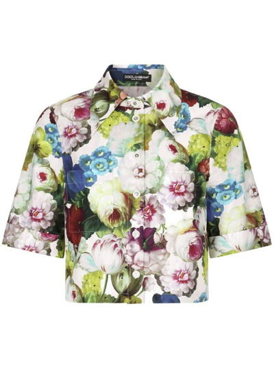 Dolce & Gabbana Cropped Shirt In Multicolour