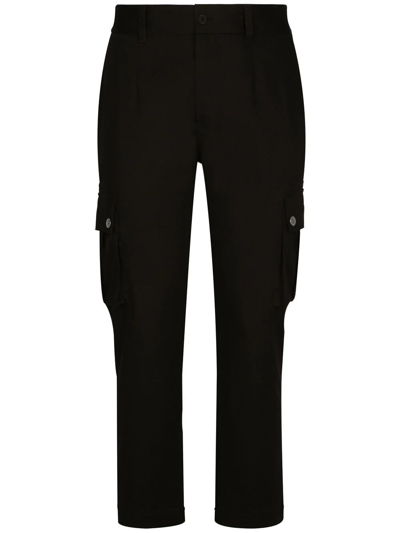 Dolce & Gabbana Cargo Trousers In Black  