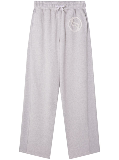 Stella Mccartney S-wave Drawstring Organic Cotton Track Trousers In Grey