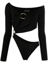 Louisa Ballou Strapless Asymmetrical Swimsuit In Black