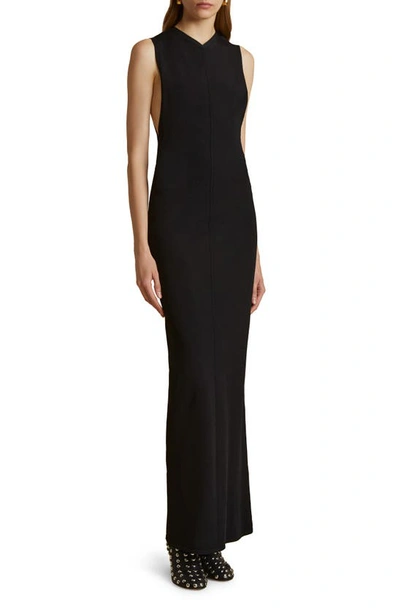 Khaite Teri Sleeveless Strappy Backless Maxi Dress In Black