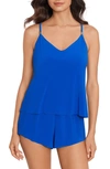 Magicsuit Solid Mila One Piece Swim Romper In Sapphire
