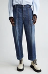 BOTTEGA VENETA CUFFED HIGH WAIST WIDE LEG JEANS