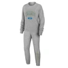 Wear By Erin Andrews Heather Gray Los Angeles Chargers Knit Long Sleeve Tri-blend T-shirt & Pants Sl In Heather Gray