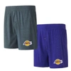 CONCEPTS SPORT CONCEPTS SPORT PURPLE/CHARCOAL LOS ANGELES LAKERS TWO-PACK JERSEY-KNIT BOXER SET