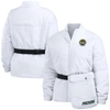 Wear By Erin Andrews White Green Bay Packers Packaway Full-zip Puffer Jacket In White