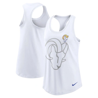 Nike Women's Team (nfl Los Angeles Rams) Racerback Tank Top In White