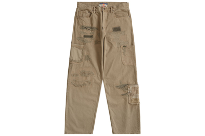 Pre-owned Supreme Blackmeans Mended Loose Fit Jean Dirty Tan