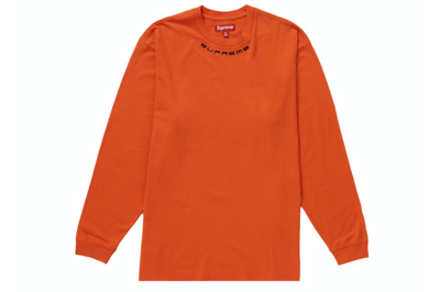 Pre-owned Supreme Collar Logo L/s Top Orange