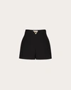Valentino Vlogo Signature Wool And Silk Shorts In Schwarz
