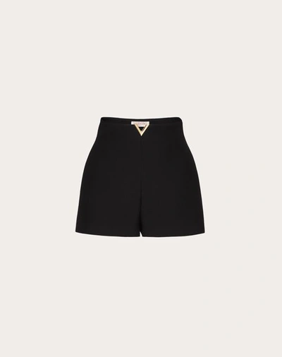 VALENTINO VALENTINO CREPE COUTURE SHORTS WOMAN BLACK 46