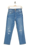 Mother The Tomcat High Waist Crop Straight Leg Jeans In Play Like A Pirate