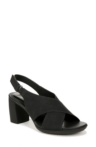 Naturalizer Treasure Slingback Sandals In Black Faux Nubuck