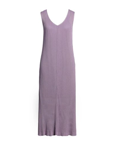Marella Woman Midi Dress Purple Size M Viscose, Polyester