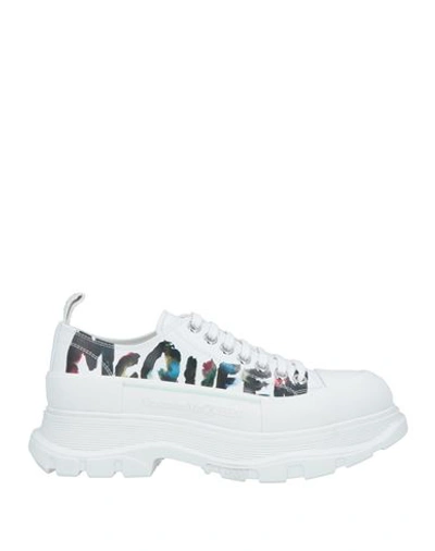 Alexander Mcqueen Man White Leather Tread Slick Sneakers