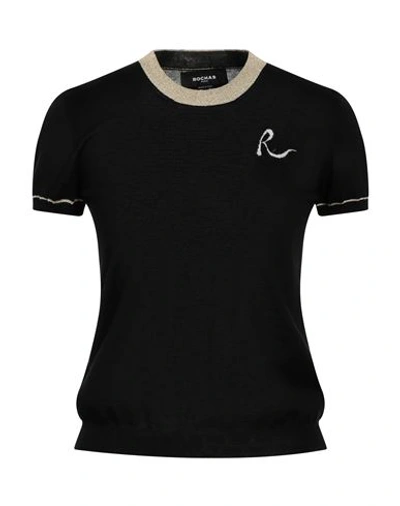 Rochas Woman Sweater Black Size M Cashmere, Polyester, Metallic Polyester