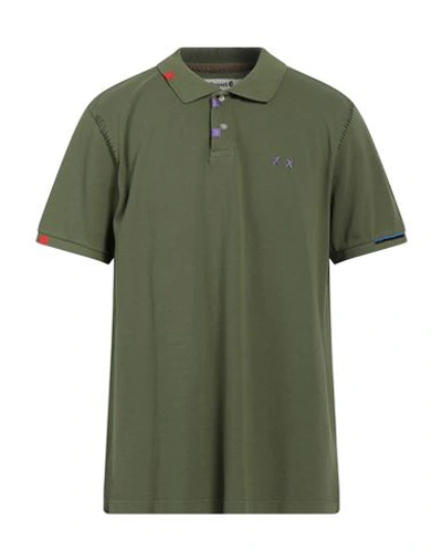 Project E Man Polo Shirt Military Green Size 3xl Cotton