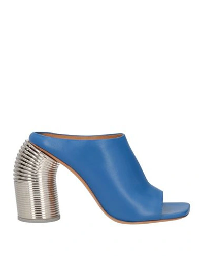 OFF-WHITE OFF-WHITE WOMAN SANDALS BLUE SIZE 7 SOFT LEATHER