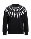 Neil Barrett Man Sweatshirt Black Size L Cotton, Elastane