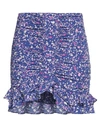 Isabel Marant Woman Mini Skirt Purple Size 8 Silk, Elastane In Purple