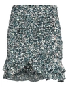 Isabel Marant Woman Mini Skirt Deep Jade Size 4 Silk, Elastane In Green