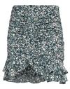 Isabel Marant Ruched Floral Mini Skirt In Blue Polyester In Multi