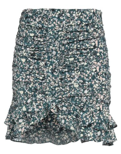 Isabel Marant Ruched Floral Mini Skirt In Blue Polyester In Multi