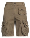 HERON PRESTON HERON PRESTON MAN SHORTS & BERMUDA SHORTS MILITARY GREEN SIZE M COTTON, LINEN