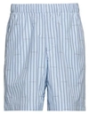 Givenchy Logo-print Striped Cotton Shorts In Blue