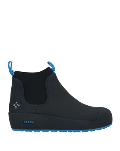 Bally Man Ankle Boots Black Size 12 Calfskin, Textile Fibers