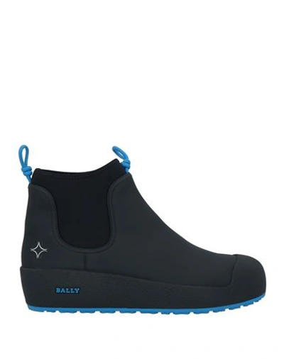 Bally Man Ankle Boots Black Size 8 Calfskin, Textile Fibers