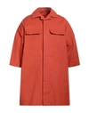 Rick Owens Man Shirt Orange Size 40 Cotton, Elastane