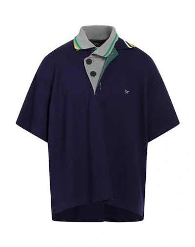 Kolor Man Polo Shirt Purple Size 2 Polyester, Cotton, Viscose