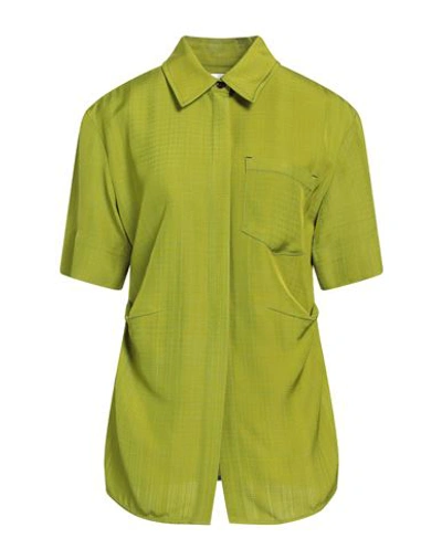 Victoria Beckham Woman Shirt Acid Green Size 8 Viscose